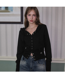 ROSEFRANTZ（ロゼフランツ）の「Eyelet Point Hood Zip-up [Black]（パーカー）」