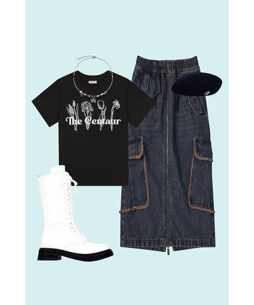 PRENDA（プレンダ）の「COLOR WASH POCKET DENIM SKIRT  DARK BROWN（スカート・レディース・その他・SMALL/MEDIUM）」の2枚目の写真
