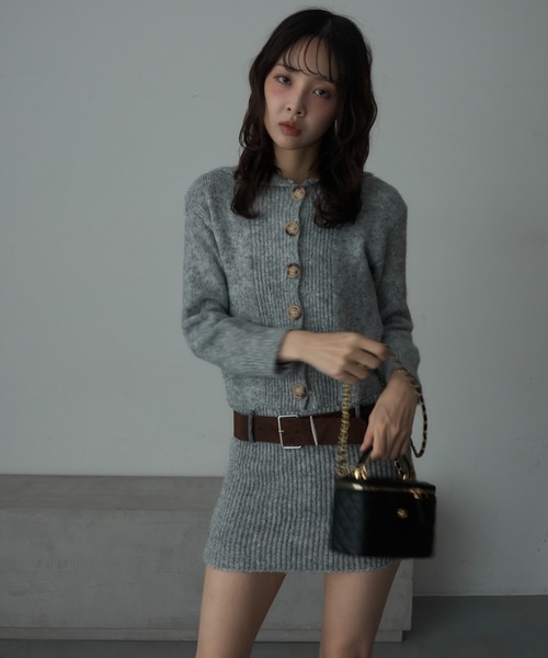 Nadana(ナダナ)の「ルーズベルトニットミニワンピース(ワンピース・レディース・グレー/ベージュ・FREE)」の21枚目の写真