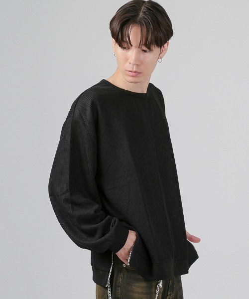 LUXSTYLE（ラグスタイル）の「サイドジップスリットトレーナー（スウェット・メンズ・ネイビー/グレー/ブルー/ブラック・L/M）」の5枚目の写真