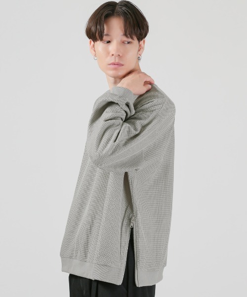 LUXSTYLE（ラグスタイル）の「サイドジップスリットトレーナー（スウェット・メンズ・ネイビー/グレー/ブルー/ブラック・L/M）」の12枚目の写真