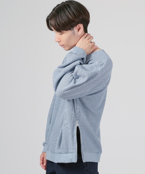 LUXSTYLE（ラグスタイル）の「サイドジップスリットトレーナー（スウェット・メンズ・ネイビー/グレー/ブルー/ブラック・L/M）」の15枚目の写真