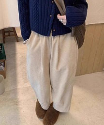 YUGA コーデュロイ ワイドレッグパンツ