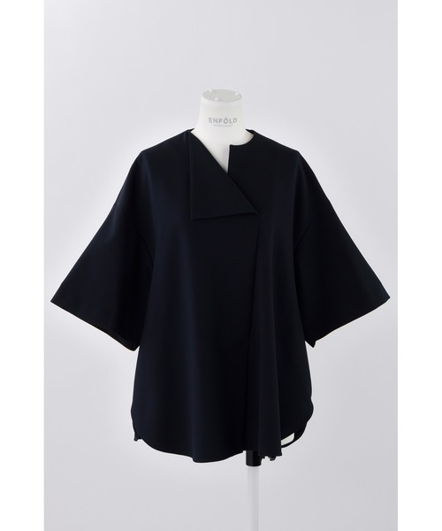 ENFOLD(エンフォルド)の「ダブルクロス サークルプルオーバー(Tシャツ/カットソー・レディース・ブラック/ダークネイビー/ホワイト系その他2・38)」の3枚目の写真