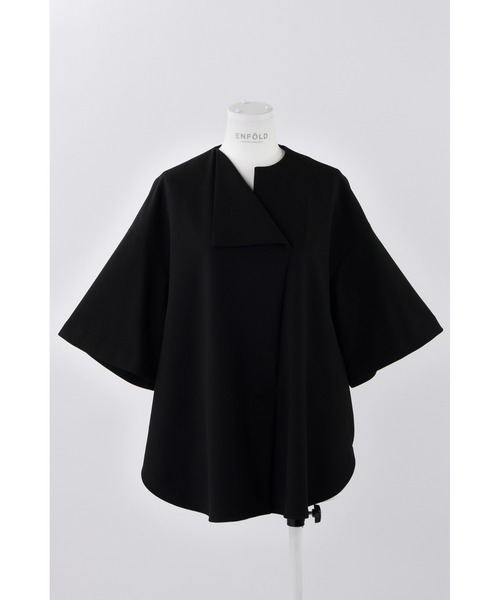 ENFOLD(エンフォルド)の「ダブルクロス サークルプルオーバー(Tシャツ/カットソー・レディース・ブラック/ダークネイビー/ホワイト系その他2・38)」の2枚目の写真