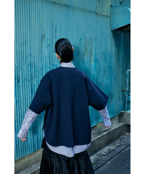 ENFOLD(エンフォルド)の「ダブルクロス サークルプルオーバー(Tシャツ/カットソー・レディース・ブラック/ダークネイビー/ホワイト系その他2・38)」の4枚目の写真