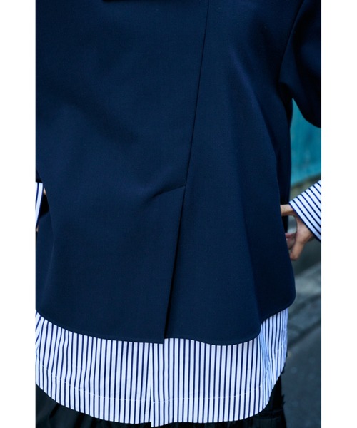 ENFOLD(エンフォルド)の「ダブルクロス サークルプルオーバー(Tシャツ/カットソー・レディース・ブラック/ダークネイビー/ホワイト系その他2・38)」の6枚目の写真