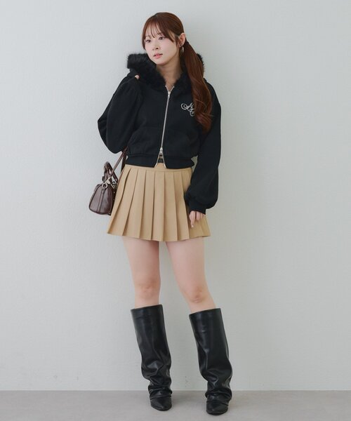 continuer de NICE CLAUP(コンティニューデナイスクラップ)の「【SETUP対応アイテム】ラメロゴ裏起毛ファーパーカー(パーカー・レディース・トップグレー/ブラック/アイボリー/ピンク/カモフラージュ・FREE)」の17枚目の写真