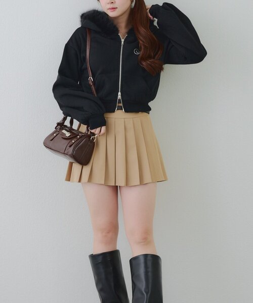 continuer de NICE CLAUP(コンティニューデナイスクラップ)の「【SETUP対応アイテム】ラメロゴ裏起毛ファーパーカー(パーカー・レディース・トップグレー/ブラック/アイボリー/ピンク/カモフラージュ・FREE)」の20枚目の写真