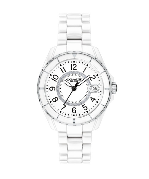 COACH(コーチ)の「【COACH】 コーチ PRESTON レディース ウォッチ セラミック(アナログ腕時計・レディース・ブラック/ホワイト/ピンク・FREE)」の2枚目の写真
