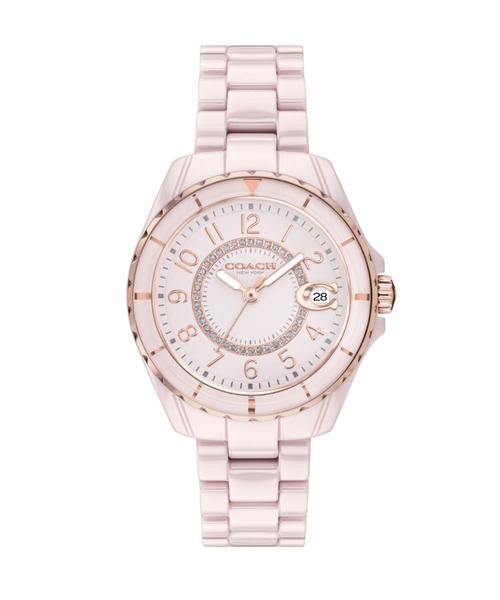 COACH(コーチ)の「【COACH】 コーチ PRESTON レディース ウォッチ セラミック(アナログ腕時計・レディース・ブラック/ホワイト/ピンク・FREE)」の3枚目の写真