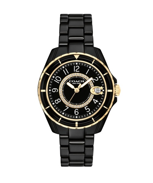 COACH(コーチ)の「【COACH】 コーチ PRESTON レディース ウォッチ セラミック(アナログ腕時計・レディース・ブラック/ホワイト/ピンク・FREE)」の1枚目の写真
