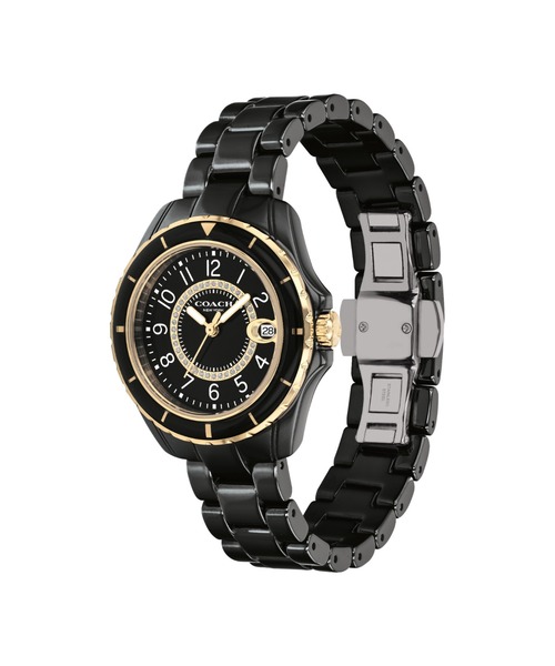 COACH(コーチ)の「【COACH】 コーチ PRESTON レディース ウォッチ セラミック(アナログ腕時計・レディース・ブラック/ホワイト/ピンク・FREE)」の4枚目の写真