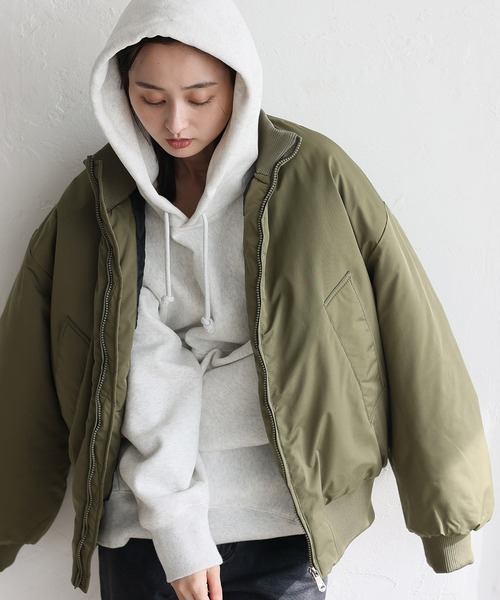 セール】中綿ダブルジップブルゾン モンスターパーカー MA-1 フライト