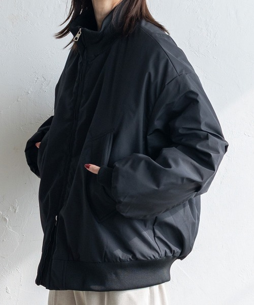 No Rule No Line(ノール-ルノーライン)の「中綿ダブルジップブルゾン モンスターパーカー MA-1 フライトジャケット 秋服(ブルゾン・レディース・ブラック/カーキ・FREE)」の9枚目の写真