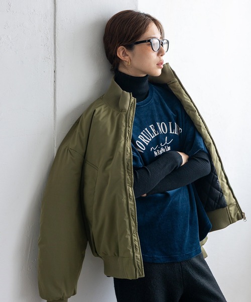 セール】中綿ダブルジップブルゾン モンスターパーカー MA-1 フライト