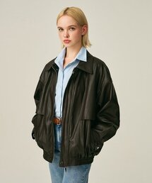 (UNISEX)9129# VINTAGE LEATHER JACKET_BROWN