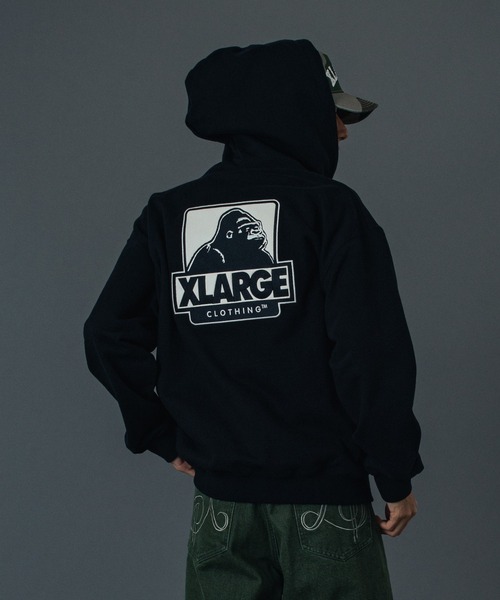 xlarge メンズ パーカー　ジャケット BACKSIDE OG ZIP UP HOODED SWEATSHIRT（パーカー）｜XLARGE