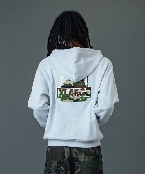 XLARGE(エクストララージ)の「OG BOX ZIP UP HOODED SWEATSHIRT(パーカー・メンズ・ベージュ/ブラック/オリーブ/アッシュ・S/M/L/XL)」の9枚目の写真