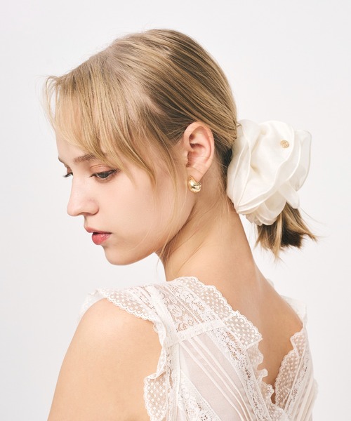 DEICY（デイシー）の「オーガンジーシュシュ（シュシュ・レディース・ピンク/アイボリー・FREE）」の4枚目の写真