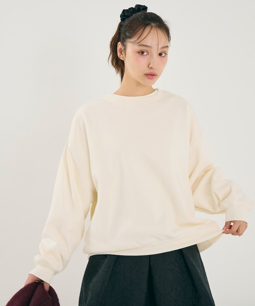 coca(coca)(コカ)の「裏起毛スウェット(スウェット・レディース・ブラック/グレイッシュベージュ/アイボリー/レッド・L/M/S)」の7枚目の写真