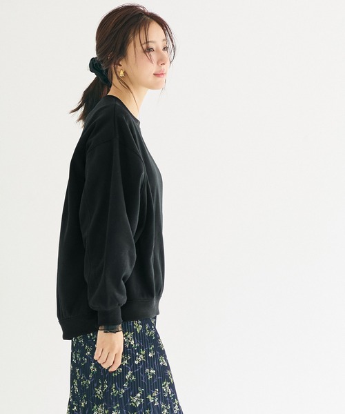 coca(coca)(コカ)の「裏起毛スウェット(スウェット・レディース・ブラック/グレイッシュベージュ/アイボリー/レッド・L/M/S)」の12枚目の写真
