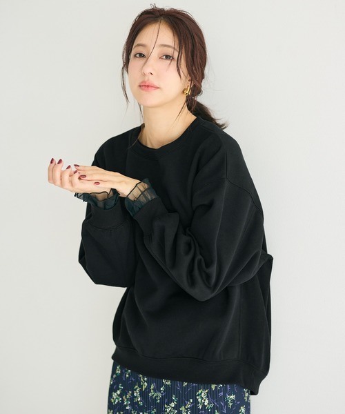 coca(coca)(コカ)の「裏起毛スウェット(スウェット・レディース・ブラック/グレイッシュベージュ/アイボリー/レッド・L/M/S)」の14枚目の写真