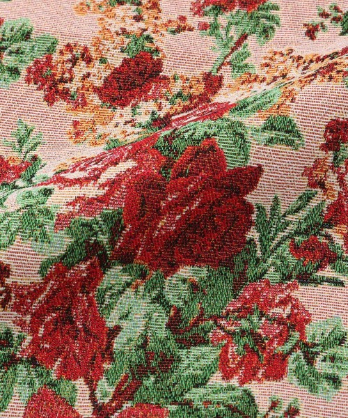 ジャカード/ギフトにおすすめ！】メアリーポート ブーケ柄 クッション