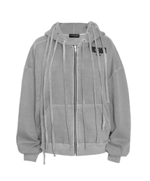 DUCKDIVE（ダックダイブ）の「ストリングアイレットピグメントフードジップアップグレー（パーカー）」