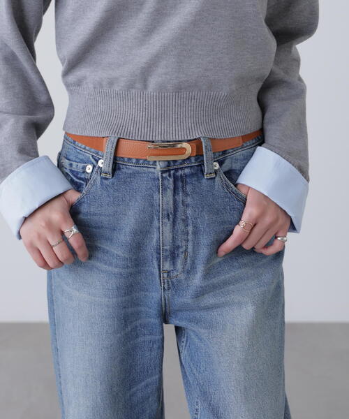 FREE'S MART（フリーズマート）の「Ｕバックル細ゴムベルト（ベルト・レディース・ブラック/ブラウン・ﾌﾘ-）」の2枚目の写真