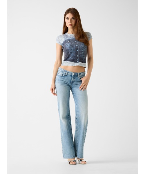 Guess（ゲス）の「Short Sleeves Denim Bustier R5 Sub Tee グラフィックTシャツ（Tシャツ/カットソー・レディース・ブルー系その他・SMALL/MEDIUM/X-SMALL）」の9枚目の写真