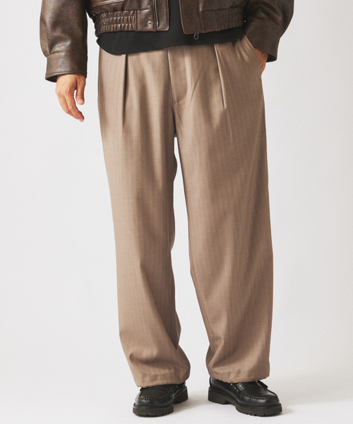 JOURNAL STANDARD relume（ジャーナルスタンダード　レリューム）の「ドビーストライプ オーバーパンツ（スラックス・メンズ・ブラック/ネイビー/モカ・MEDIUM/LARGE）」の8枚目の写真