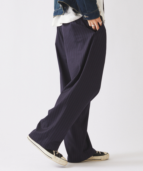 JOURNAL STANDARD relume（ジャーナルスタンダード　レリューム）の「ドビーストライプ オーバーパンツ（スラックス・メンズ・ブラック/ネイビー/モカ・MEDIUM/LARGE）」の16枚目の写真