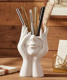 A.FLORE（アフローレ）の「〈A.FLORE/アフローレ〉フェイス アートベース ペン立て ドライフラワー立て（インテリア雑貨）」