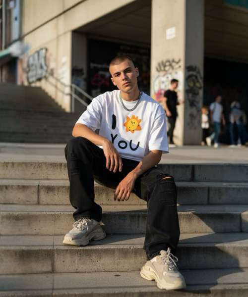 XHUA'T(スアト)の「アイソンユーTシャツ(Tシャツ/カットソー・メンズ・ブラック/ホワイト・1/2)」の4枚目の写真