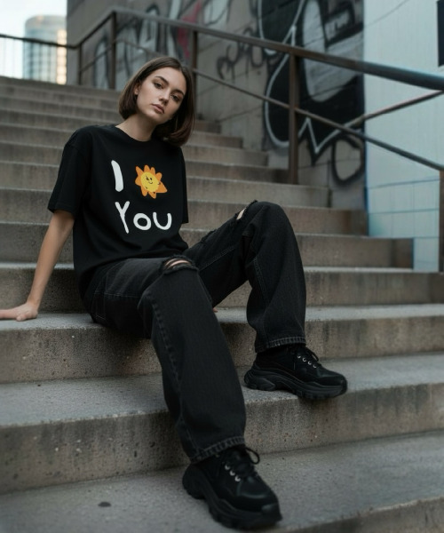 XHUA'T(スアト)の「アイソンユーTシャツ(Tシャツ/カットソー・メンズ・ブラック/ホワイト・1/2)」の10枚目の写真