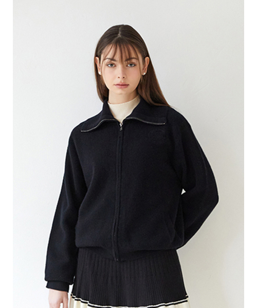 NITINA(ニティナ)の「ソフトウールジップアップカーディガンBK(ニット/セーター・レディース・ブラック・SMALL/MEDIUM)」の1枚目の写真