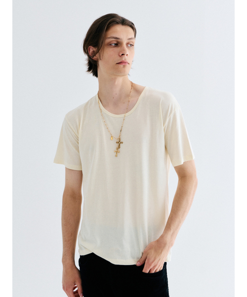 GOZER（ゴーザー）の「UNDER HALF T-SHIRT_CREAM（Tシャツ/カットソー・メンズ・アイボリー・SMALL/MEDIUM/LARGE/X-LARGE）」の2枚目の写真