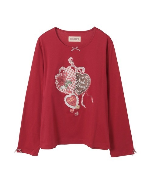 PINK HOUSE（ピンクハウス）の「スウィートメモリープリントカットソー（Tシャツ/カットソー・レディース・キナリ/チョコ/ブラック/レッド/グリーン・MEDIUM/LARGE）」の5枚目の写真
