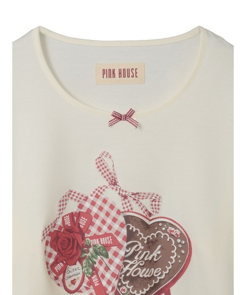 PINK HOUSE（ピンクハウス）の「スウィートメモリープリントカットソー（Tシャツ/カットソー・レディース・キナリ/チョコ/ブラック/レッド/グリーン・MEDIUM/LARGE）」の8枚目の写真