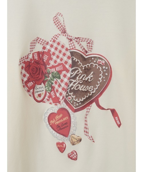 PINK HOUSE（ピンクハウス）の「スウィートメモリープリントカットソー（Tシャツ/カットソー・レディース・キナリ/チョコ/ブラック/レッド/グリーン・MEDIUM/LARGE）」の11枚目の写真