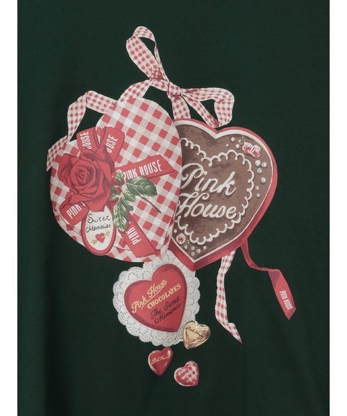 PINK HOUSE（ピンクハウス）の「スウィートメモリープリントカットソー（Tシャツ/カットソー・レディース・キナリ/チョコ/ブラック/レッド/グリーン・MEDIUM/LARGE）」の14枚目の写真