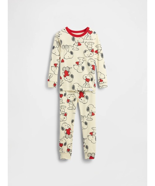GAP(ギャップ)の「スヌーピー オーガニック ブラッシュドコットン パジャマセット (幼児・ベビー)(ルームウェア/パジャマ・キッズ・アイボリー/イエロー・80cm/90cm/95cm/100cm/105cm/110cm)」の1枚目の写真