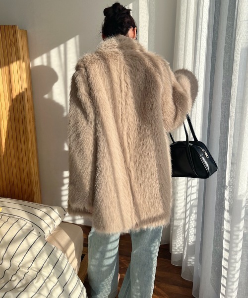 セール】2WAY リバーシブル フェイクファーミドルコート（その他