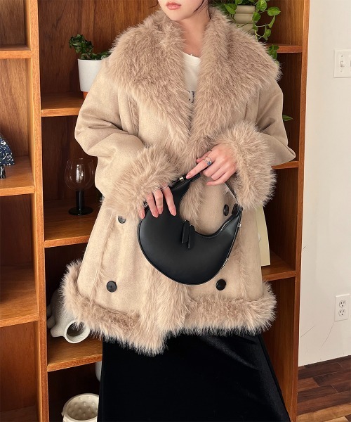 セール】2WAY リバーシブル フェイクファーミドルコート（その他