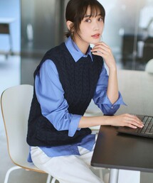 23区（ニジュウサンク）の「ケーブル ニットベスト（ベスト）」