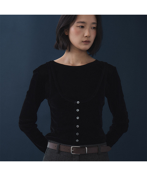 VELVET LAYERED SET (BLACK)