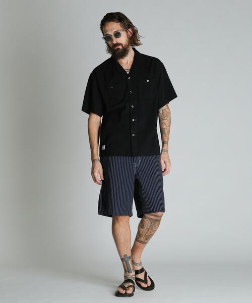 schott（ショット）の「Schott/ショット/HV PLAIN WORK SHIRT/ヘンプビスコース プレーン ワークシャツ（シャツ/ブラウス・メンズ・ベージュ/イエロー/ブラック・M/L/XL/2XL）」の11枚目の写真