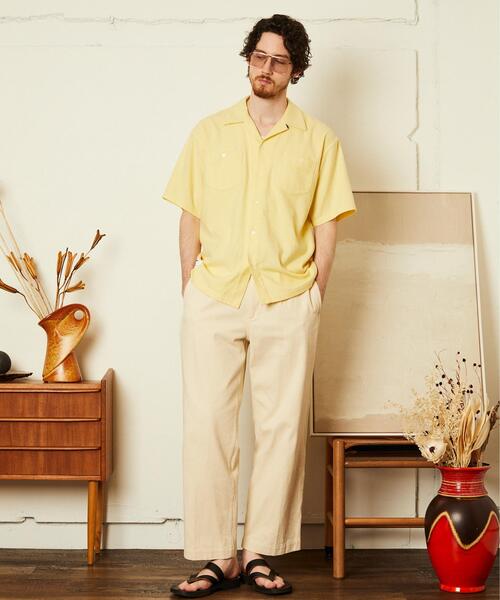 schott（ショット）の「Schott/ショット/HV PLAIN WORK SHIRT/ヘンプビスコース プレーン ワークシャツ（シャツ/ブラウス・メンズ・ベージュ/イエロー/ブラック・M/L/XL/2XL）」の10枚目の写真