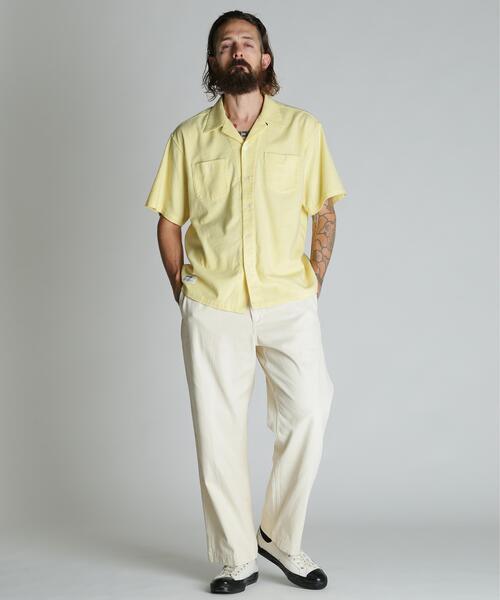 schott（ショット）の「Schott/ショット/HV PLAIN WORK SHIRT/ヘンプビスコース プレーン ワークシャツ（シャツ/ブラウス・メンズ・ベージュ/イエロー/ブラック・M/L/XL/2XL）」の13枚目の写真